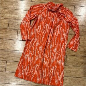 Anthem of the Ants Vibrant Orange Feather Dress